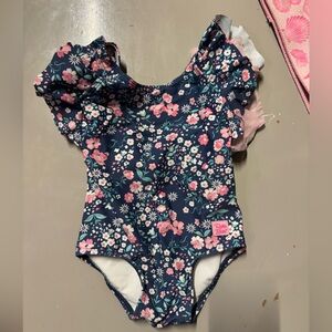 Ruffle Butts Girls Floral Ruffle One-Piece Swimsuit